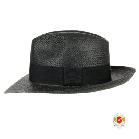 Kapelusz słomkowy Męski Fedora Czarny
