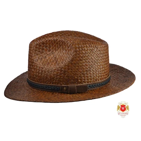 Kapelusz słomkowy fedora Rafia