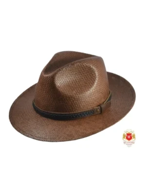 Słomkowy kapelusz fedora w kolorze brazowym - Venice II. Witleather.pl