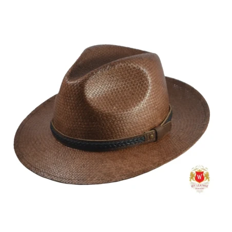 Słomkowy kapelusz fedora w kolorze brazowym - Venice II. Witleather.pl