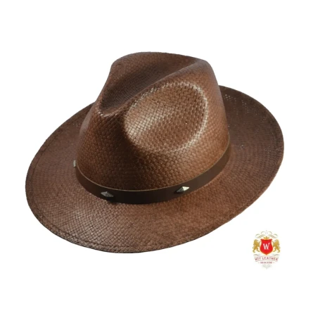Kapelusz słomkowy fedora Venice V z naturalnej słomki. Witleather.pl