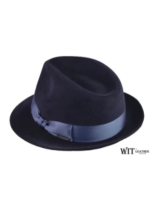 Kapelusz trilby Victor, granatowy welur