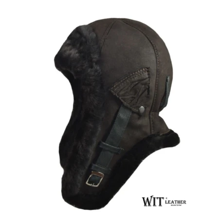 Lewis II - czapka aviatorka z z naturalnej skóry baraniej. Witleather.pl