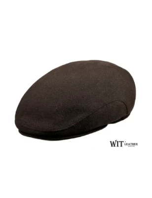 Brązowy, kaszkiet męski z wełny - bardzo elegancki. Witleather.pl