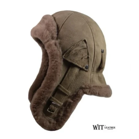 Czapka zimowa z baranka Lewis w kolorze jasny beż. Witleather.pl