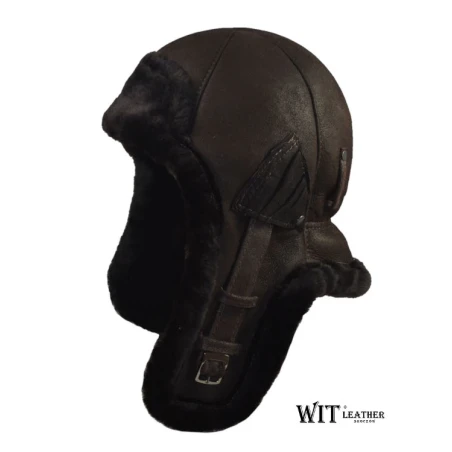 Lewis - czapka aviatorka z z naturalnej skóry baraniej. Witleather.pl