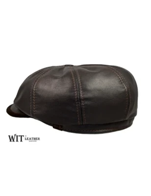 Kaszkiet skórzany męski 8/4 w kolorze brązowym. Witleather.pl
