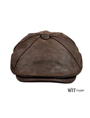 Brązowy, skórzany kaszkiet męski 7/1 z naturalnej skóry bydlęcej. Witleather.pl