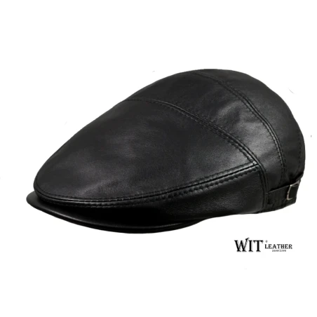 Kaszkiet klasyczny model Kaczorek ze skóry bydlęcej licowej. Witleather.pl