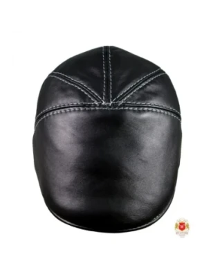 Rocky - elegancki skórzany kaszkiet z czarnej skóry bydlęcej. Witleather.pl