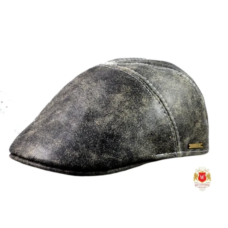 Kaszkiet unisex w kolorze popielatym, Rocky. Witleather.pl