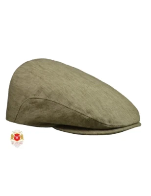 Rafael II - przewiewny kaszkiet z lnu naturalnego, ciemny beż. Witleather.pl