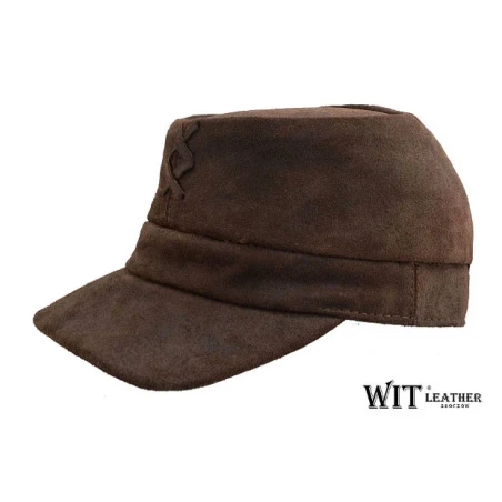 Czapka konfederatka brązowa ze skóry krek. Witleather.pl Skoczów