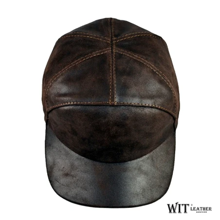 Czapka skórzana z daszkiem Baseball