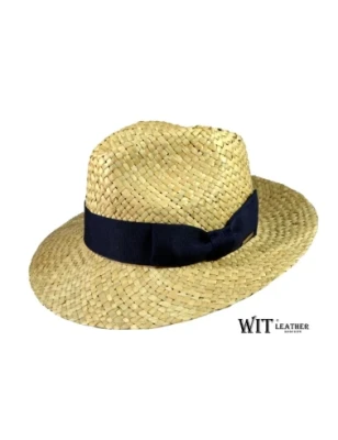 Kapelusz słomkowy typ fedora, gruba słomka. Witleather.pl