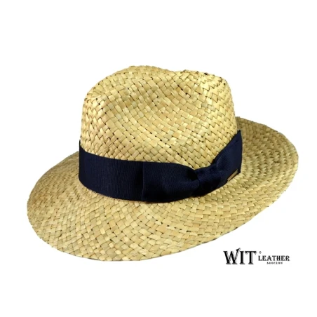 Kapelusz słomkowy typ fedora, gruba słomka. Witleather.pl