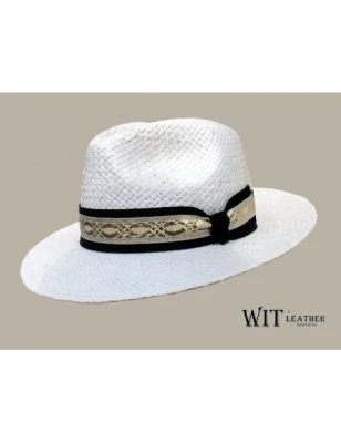 Kapelusz słomkowy model 44/12 - fedora, w kolorze białym lub czarnym.Witleather.pl