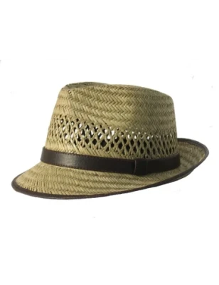 Kapelusz słomkowy trilby z naturalnej, przewiewnej słomki model 031/09. Witleather.pl