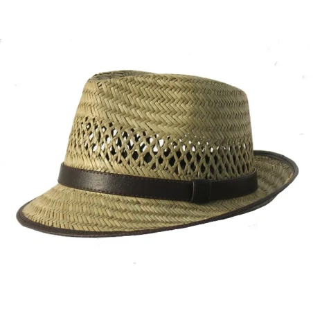 Kapelusz słomkowy trilby z naturalnej, przewiewnej słomki model 031/09. Witleather.pl