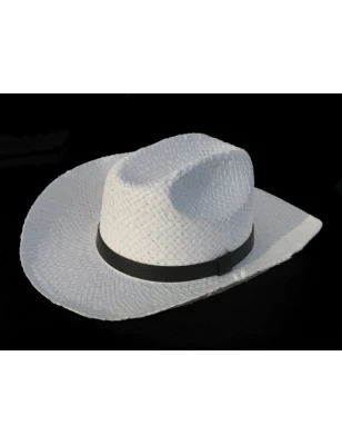 Kapelusz kowbojski słomkowy w kolorze białym, texas 036. Witleather.pl