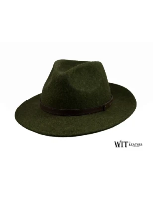 Kapelusz dla wymagającego myśliwego model L077/18 zieleń melanż. Witleather.pl