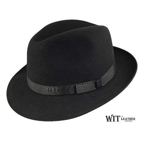 Wełniany kapelusz fedora Aman z surowo zakończonym rondem. Witleather.pl