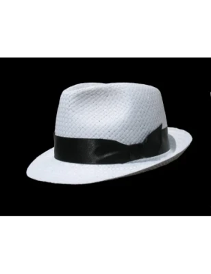 Kapelusz słomkowy trilby w kolorze białym. Witleather.pl