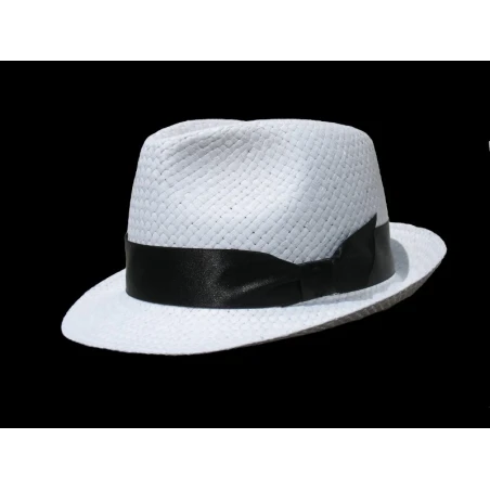 Kapelusz słomkowy trilby w kolorze białym. Witleather.pl