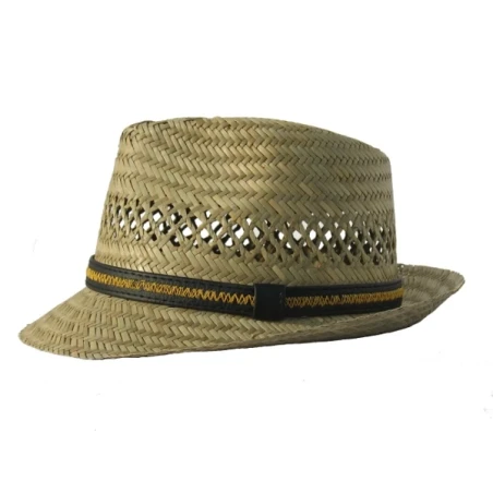 Kapelusz słomkowy trilby z naturalnego surowca - wytwarzany w Skoczowie. Witleather.pl