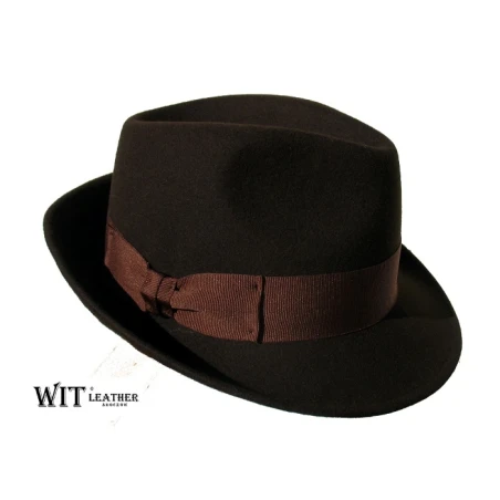 Wełniany, kapelusz damski model trilby 26/22 z wąskim rondem. Witleather.pl