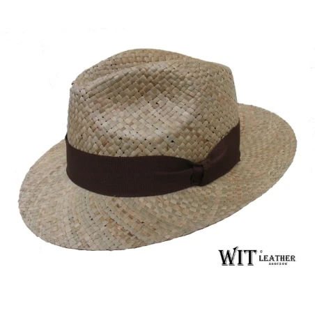 Kapelusz fedora z grubej słomki, ; lekki, przewiewny. Witleather.pl