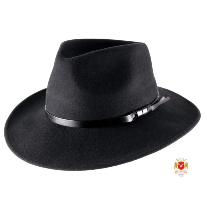 Kapelusz Fedora Cooper skórzany pasek