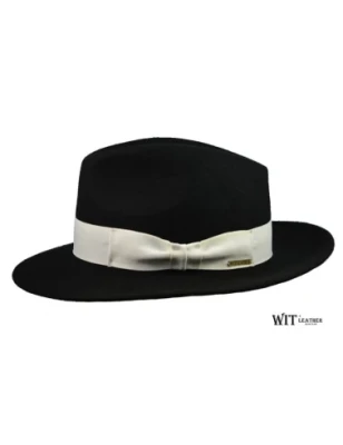 Kapelusz gangsterski fedora Al Capone z białą taśmą. Witleather.pl