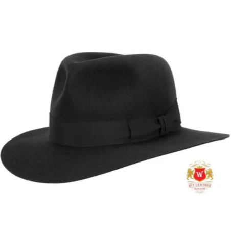 Takota - czarny kapelusz fedora z wysoką główką 12,5 cm. Witleather.pl
