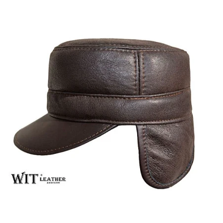 Czapka zimowa wykonana ze skóry baraniej Czesław. Witleather.pl
