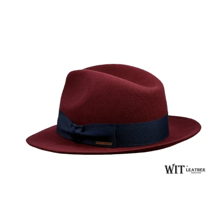 Kapelusz Fedora Alberto Bordowy