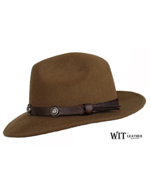 Kapelusz męski Saul - klasyczny fedora ze skórzanym paskiem. Witleather.pl Skoczów