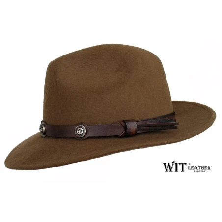 Kapelusz męski Saul - klasyczny fedora ze skórzanym paskiem. Witleather.pl Skoczów
