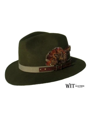 Kapelusz Myśliwski L013/2012 z dużymi piórami - Witleather.pl