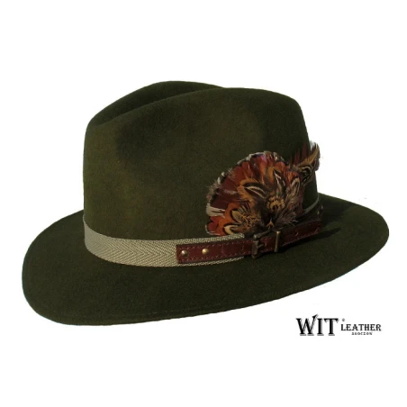 Kapelusz Myśliwski L013/2012 z dużymi piórami - Witleather.pl
