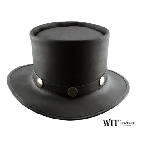 WITLEATHER - Kapelusz Cylinder Skórzany ze Skoczowa | Cylindry Skórzany