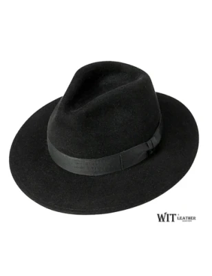 Elegancki kapelusz fedora w kolorze czarnym - włos króliczy. Witleather.pl
