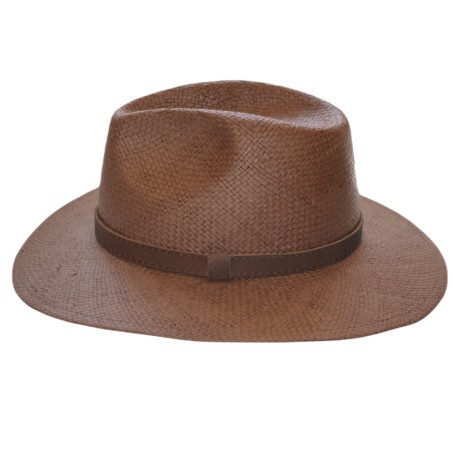 Kapelusz letni słomkowy fedora Parkland Brązowy