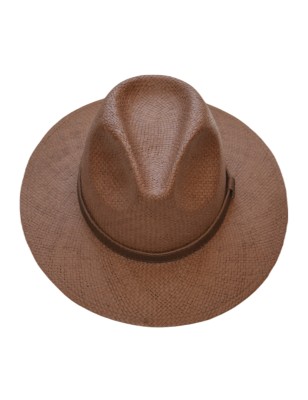 Kapelusz słomkowy fedora letni Parkland Brązowy