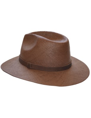 Kapelusz słomkowy fedora letni Parkland Brązowy