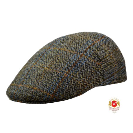 Kaszkiet Harris Tweed Rocky Jerry III - brązowo niebieski