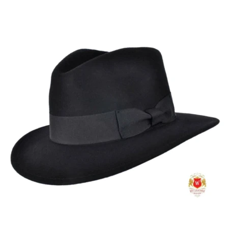 Luksusowy kapelusz fedora model Gerard produkcji Skoczów. Witleather