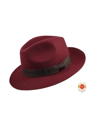 Gonzalo - kapelusz fedora klasyczny w kolorze bordowym. Witleather.pl