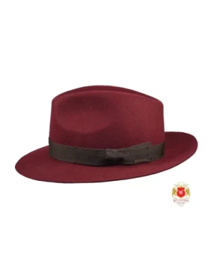 Gonzalo - kapelusz fedora klasyczny w kolorze bordowym. Witleather.pl
