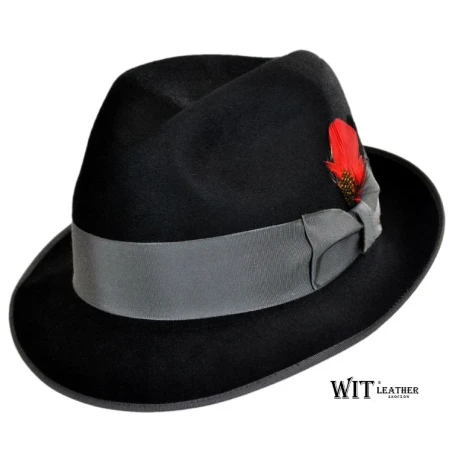 Kapelusz fedora włos króliczy model Harrison o wykończeniu welurowym. Witleather.pl Skoczów